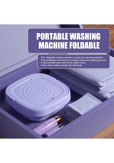 Hallow Portatif Çamaşır Makinesi Mor 8 L