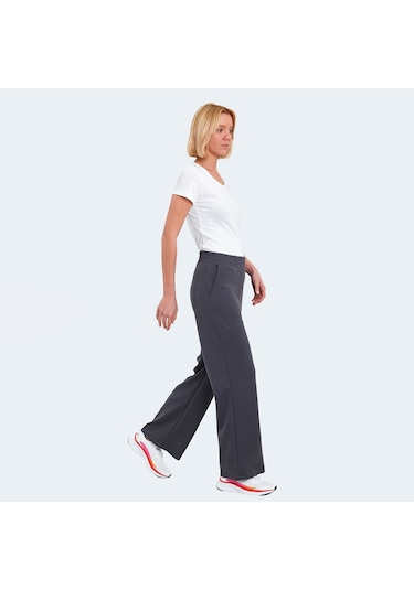 Slazenger VILLE Kadın Cepli Bol Paça Koyu Gri Eşofman Altı