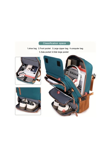 Hightower Küçük Açık Yeşil Kahverengi 15.6 Inç Çok Bölmeli Laptop Sırt Çantası Kahve Rengi Küçük Açık Yeşil