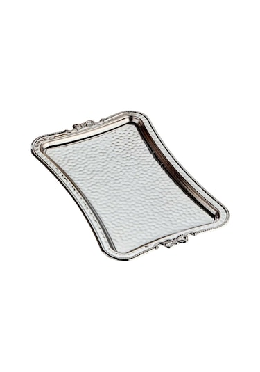 Akıllıelma-cooker Ckr3342 Sunum Tepsisi Dövme Desenli Dikdörtgen Gümüş 0157 Gümüş