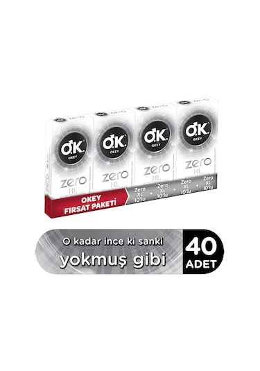 Okey Zero XL Prezervatif 4 x 10'lu