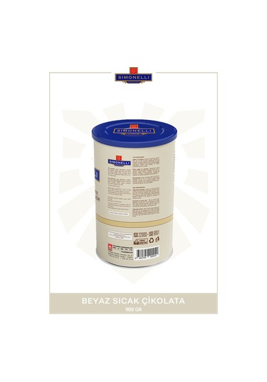 Simonelli Beyaz Çikolata Aromalı Sıcak Çikolota İçecek Tozu 900 G