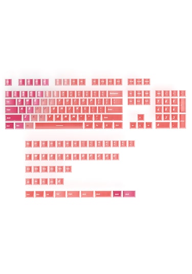 Mekanik Klavye Keycaps Rgb Şeffaf Gaming Pbt Tuş Takımı Kırmızı