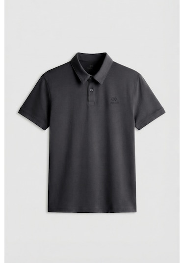 Antrasit Standart Kalıp Basic Polo Yaka Erkek T-shirt - 87748 Antrasit