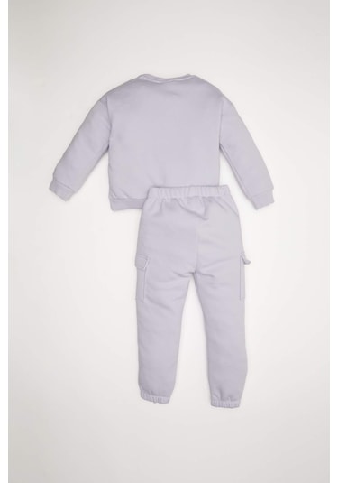 DeFacto Kız Bebek 2'li Takım Baskılı Kalın Sweatshirt Beli Lastikli Jogger Eşofman Altı D6206A5NSPR305 Mor DeFacto Kız Bebek 2'li Takım Baskılı Kalın Sweatshirt Beli Lastikli Jogger Eşofman Altı D6206A5NSPR305 Mor