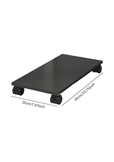 Homyl Masaüstü Cpu Ahşap Tekerlekli Stand Mobil Bilgisayar