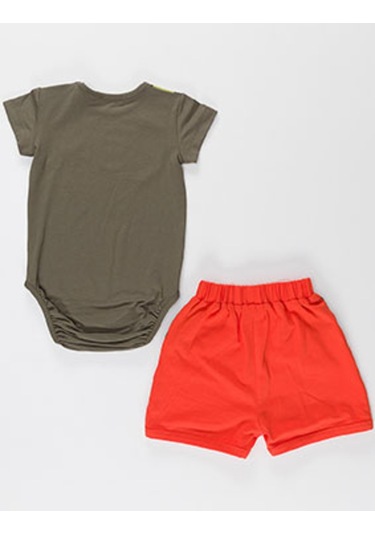 Denokids Denokids Baby Tersten Dino Takım Kırmızı - Yeşil