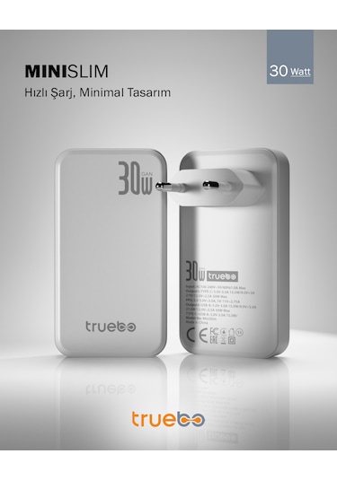 Truebo Minislim 30w Hızlı Şarj Adaptörü