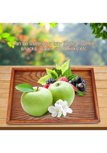 Servis Tepsisi, Dikdörtgen Ahşap Çay Tepsisi Otel Ev Mutfak Tepsileri Atıştırmalık Tepsisi Kahvaltı Tepsisi Gıda Saklama Kabı 30 20cm