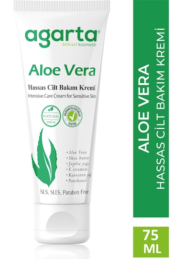 Agarta Doğal Aloe Vera Nemlendirici Cilt Kremi 75  ML