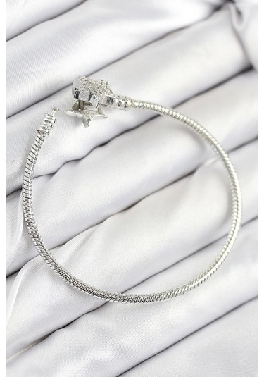 Pirinç Charm Zirkon Taşlı Yıldız Model Gümüş Renk Kadın Bileklik - Tj-bb7804 Çok Renkli