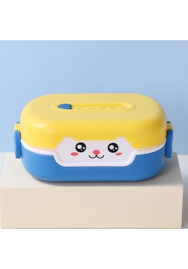 Mor Öğle Yemeği Kutusu Dayanıklı Karikatür Tasarım Bento Kutusu Sızdırmaz Çift Katmanlı Yalıtım Gıda Kabı Çocuklar Yetişkinler İçin