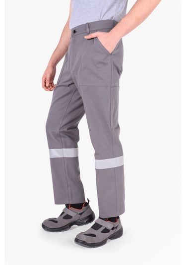 Reflektörlü Harman İş Pantolonu Gri