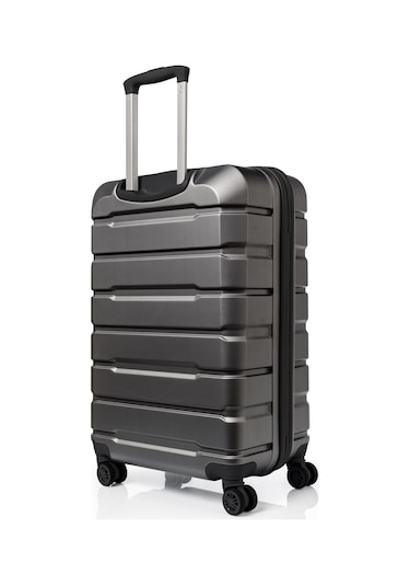 Unisex 4 Tekerli Kilitli Orta Boy Valiz Bavul Füme