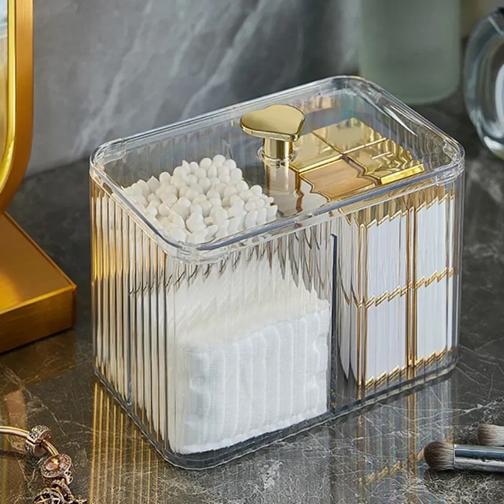 Kosona Üç Bölmeli Pet Organizer - Kosmetik, Vücut Bakımı Malzemeleri İçin Suya Dayanıklı, Şeffaf Beyaz Depolama Kutusu Şeffaf