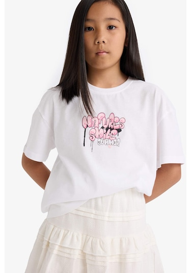 Defacto Kız Çocuk Oversize Geniş Kalıp Bisiklet Yaka Sırt Baskılı Kısa Kollu Tişört E0367a825smwt34 Beyaz Defacto Kız Çocuk Oversize Geniş Kalıp Bisiklet Yaka Sırt Baskılı Kısa Kollu Tişört E0367a825smwt34 Beyaz