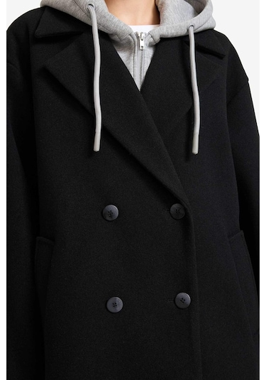 Defacto Regular Fit Çıkarılabilir Kapüşonlu Kaşe F7352ax26spbk27 Siyah-bk27