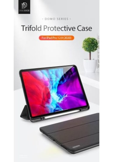 Polham Apple Uyumlu iPad  Pro 12.9 Kılıf 2020-2018 Kalem Ye
