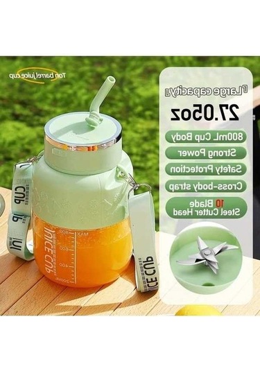 Fastbuy Challenger Yeşil Büyük Kapasiteli 18000 Rpm Motorlu Taşınabilir Usb Şarjlı Elektrikli Sıkma Bardağı Yeşil