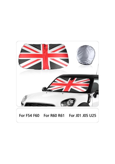 Goldenqian Araba Ön Pencere Güneşlik Kapak Blokları Uv Reflektör Mini Cooper One Için R50 R53 R56 R60 F55 F56 R58 R59 Cam Güneşlik Black Red Jack L