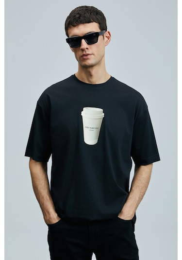 Lufian Omen Modern Grafik T- Shirt Siyah Siyah 111020252100100 SIYAH