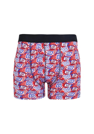 Giyim Erkek Penye Likralı Desenli Boxer Kırmızı Kırmızı