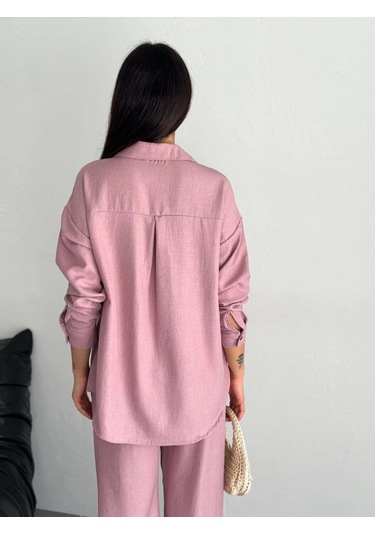 Gömlek Pantolon İkili Takım - Toz Pembe Çok Renkli