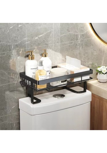 Yunboo Banyo Tuvaleti Üstü Çarpıtkasız Montajlı, Çözülebilir Tek Katlı Kağıt, Dokuma Ve Eşya Saklama Rafı Siyah Diğer