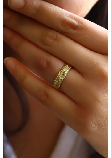 Semiz Altın Lazerli Taşsız Altın Alyans