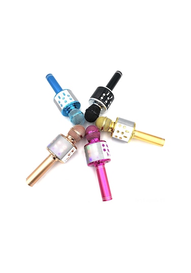 Springsun Pembe Kablosuz Bluetooth Mikrofon Hoparlörü - Led Işıklı, 1200mah Pil, Aux/sd/usb Desteğiyle Kısa Ve Kolay Kullanım