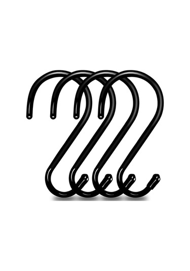 Konesam 4 Adet 15 Cm Metal Kaymazlı Kaplama S Kanca - Çelik Materyal, Ev Ve Bahçe İçin Çamaşır, Bitki, Tencere Asma