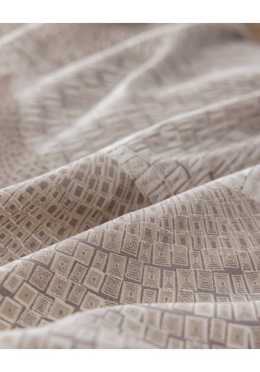 Madame Coco Rochelle King Size %100 Pamuk Baskılı Saten Nevresim Takımı - Bej Ekru
