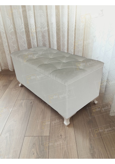 Lüks Sandıklı Kapitone Puf Bench Ayakucu Koltuk Pembe