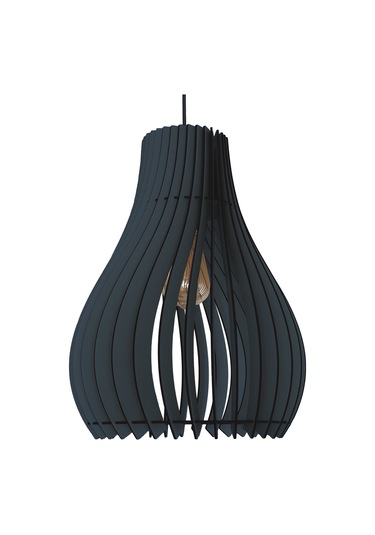 Vialux Modern Ahşap Bohem Rustik Avize Tekli Sarkıt Lamba Antrasi Antrasit