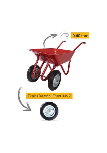 Troyka Iki Tekerli Demonte El Arabası 0.60 Mm Sac Tüplas Teker