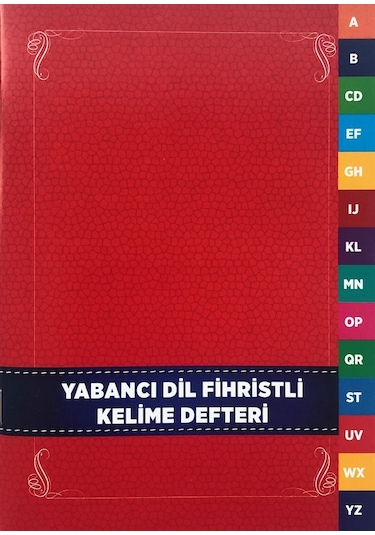 Karatay Yabancı Dil Kelime Defteri Fihristli Karton Kapak 96 Syf