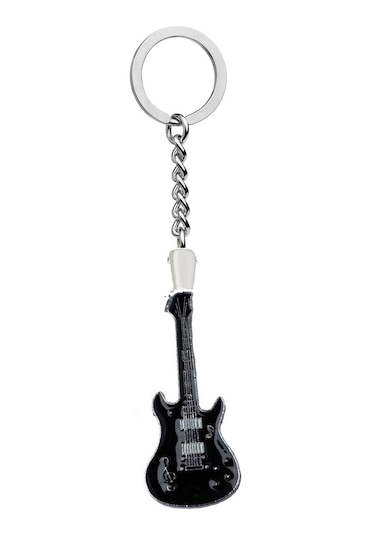Siyah Gitar Metal Anahtarlık