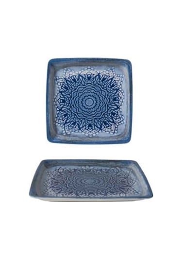 Güral Porselen19x19 Cm Pera Bone Kare Tabak 1 Adet Mavi Mavi