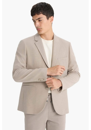 Defacto Modern Fit Düğmeli Cepli Blazer Ceket F2347ax25aubg773 Bej