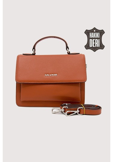 Hakiki Deri Kadın El Çantası Turuncu Smr9022 Turuncu