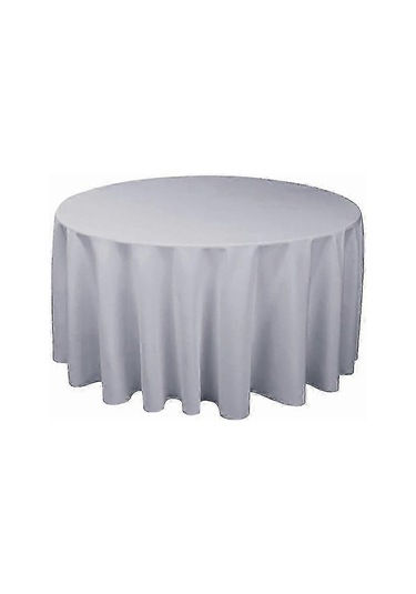 Düğün Partisi İçin Beyaz, Siyah, Kırmızı, Mavi, Altın, Çap 300 Cm, Gümüş Polyester Yuvarlak Masa Örtüsü Diğer