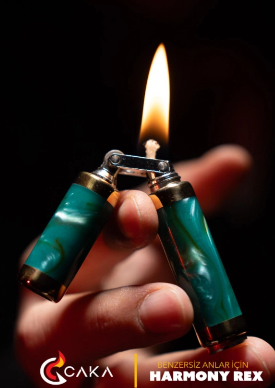 Caka Lighter Harmony Rex Su Yeşili Benzinli Çakmak Yeşil
