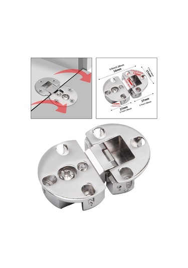 Suntek 2x Flip Menteşeler Pürüzsüz Yuvarlak Kenar Mobilya Gümüş