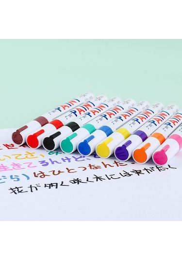 Aubyhe Beyaz Gn-110 Ofis Marker Kalemi - Tamir, Taş, Siyah Kart, İmza Ve Lastik İçin Dayanıklı Renkli Kalem Diğer