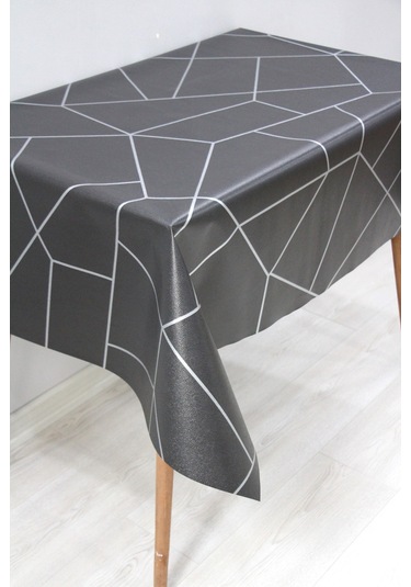 Astarlı Silinebilir Pvc Muşamba Masa Örtüsü 1213-2-siyah