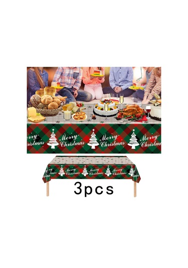 Homyl Yılbaşı Tek Kullanımlık Masa Örtüsü Tatil Su 3 Adet Kar Tanesi