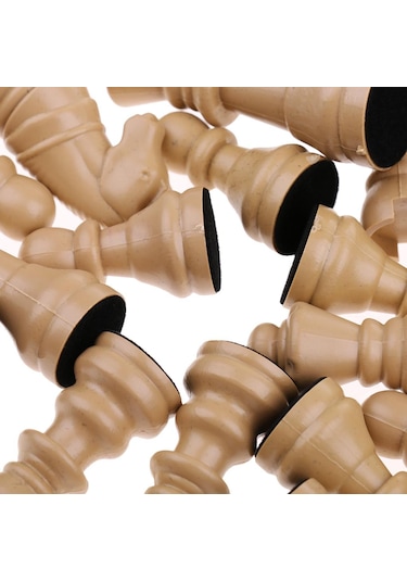 Homyl 16 Adet Yedek Plastik Satranç Taşları / Takımı Oyuncak Bej