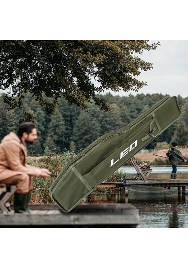 Aubyhe 120cm Orta Yeşil Tek Katlı Balıkçılık Çantası - Geniş Bölmeli 600d Polyester Malzeme - Olta Takımlarını Düzenle