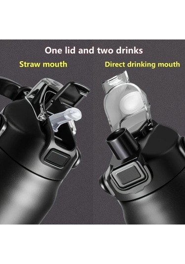 Willowhaven 1500ml Mavi Paslanmaz Çelik Termos Çift Kapaklı Seyahat Bardağı Sıcak Soğuk İçecek mavi