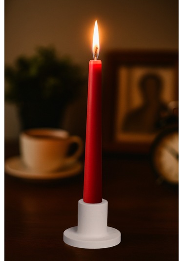 Şamdanlıklı Renkli Mum Mavi